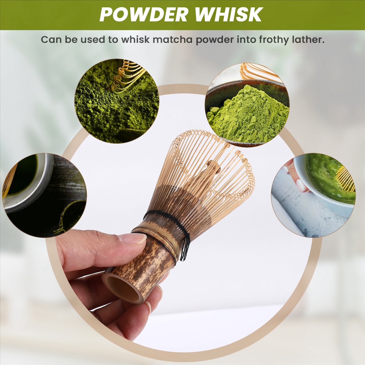 Bamboo Whisk Chasen - ABFW 80 شوكة خفاقة ماتشا يابانية
