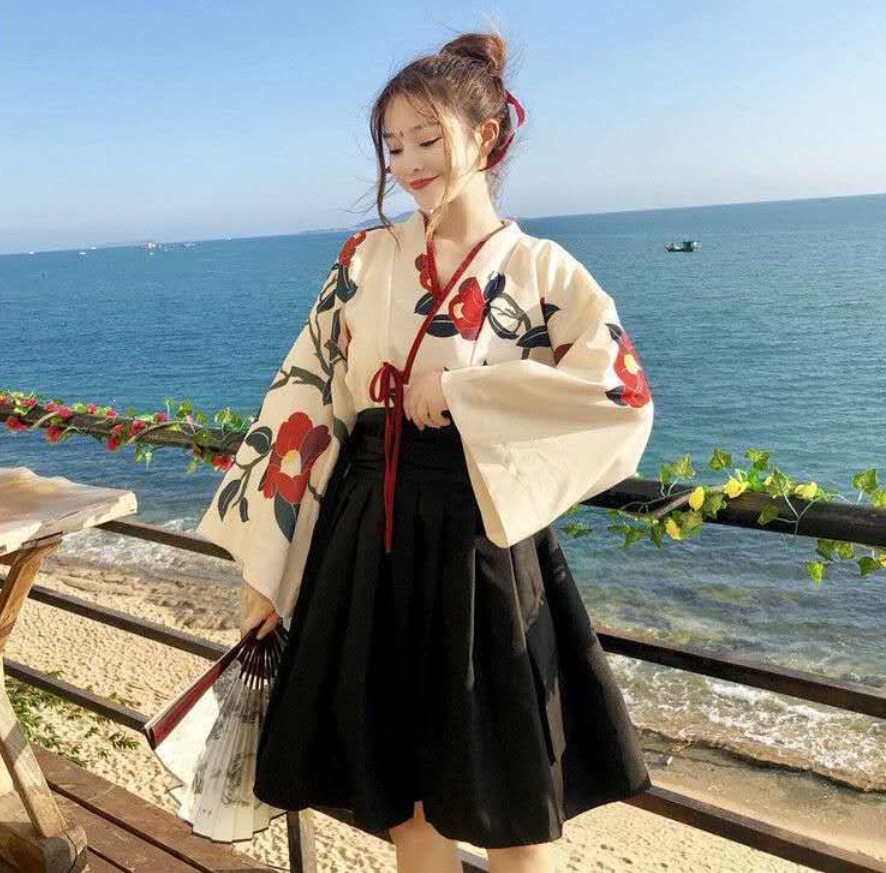 فستان عتيق مطبوع عليه زهور للن - مراجعة Kimono Yukata Cotton وسعره