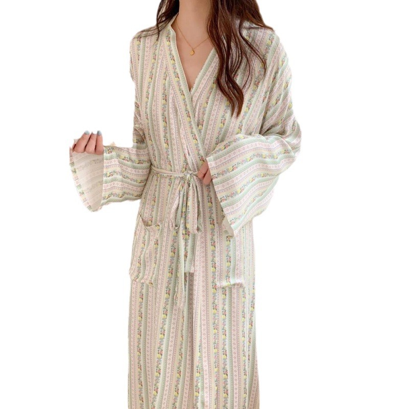 الكورية Ins كيمونو رداء منامة  - مراجعة Kimono Yukata Cotton وسعره