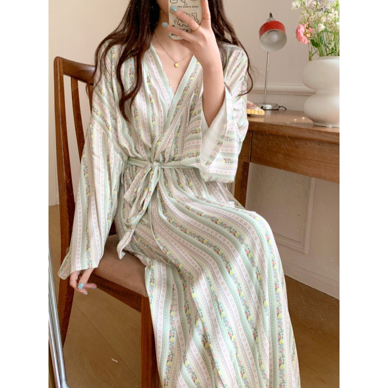 الكورية Ins كيمونو رداء منامة  - مراجعة Kimono Yukata Cotton وسعره