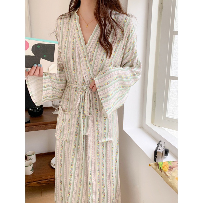 الكورية Ins كيمونو رداء منامة  - مراجعة Kimono Yukata Cotton وسعره