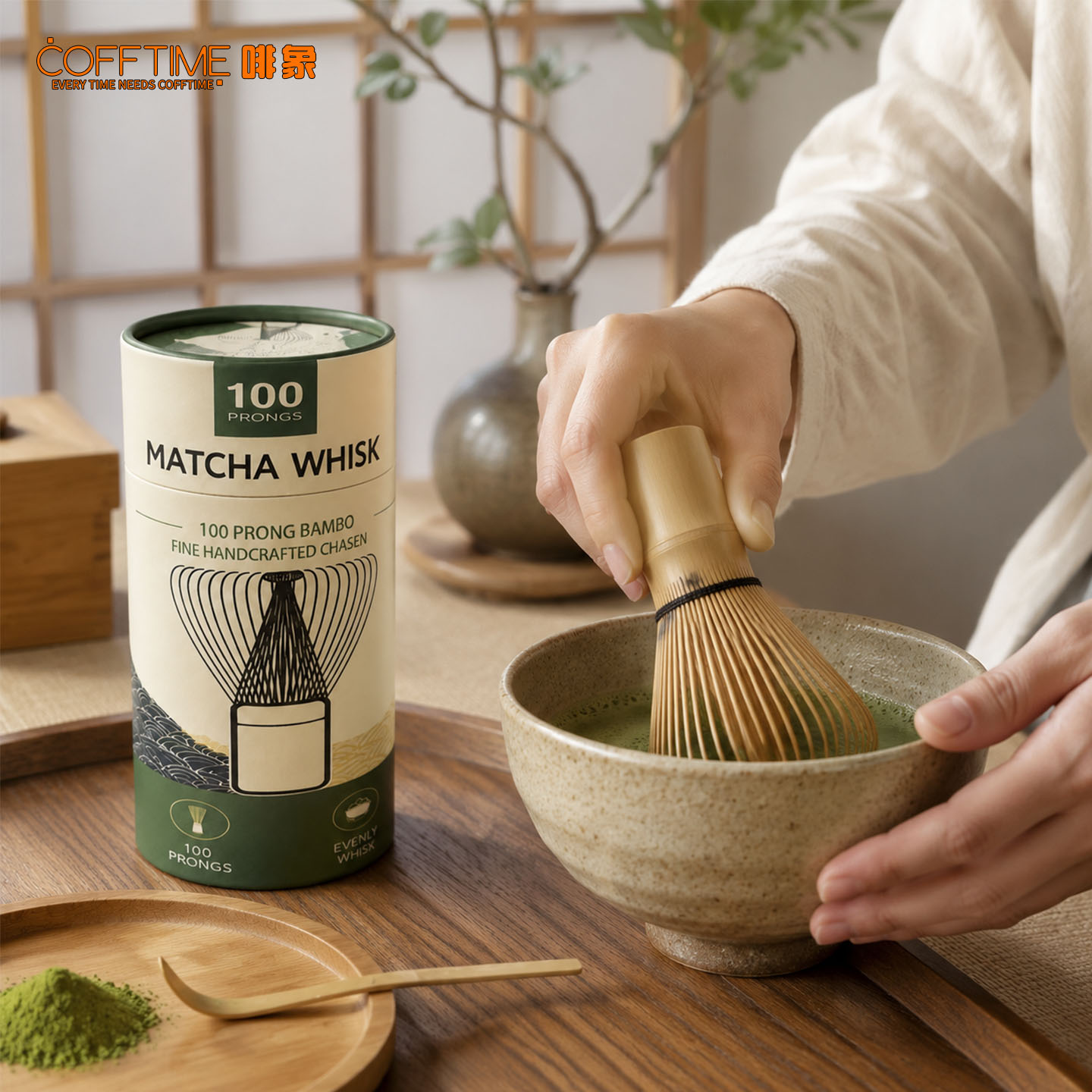كوتفايم 100 شوكة خفاقة ماتشا م - مراجعة Bamboo Whisk Chasen وسعره