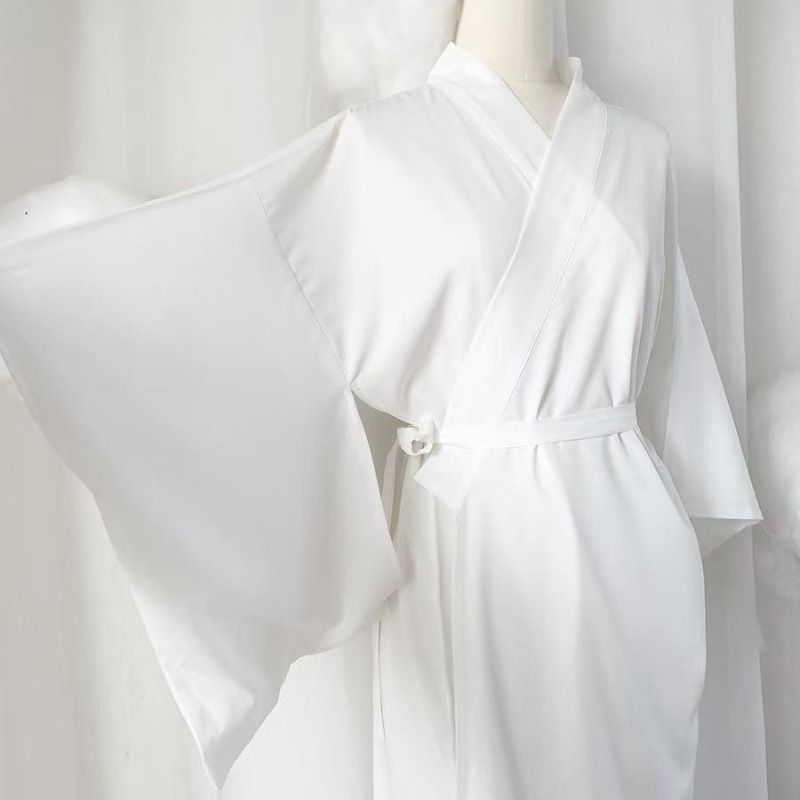 فستان داخلي طويل أبيض وأسود لل - مراجعة Kimono Yukata Cotton وسعره